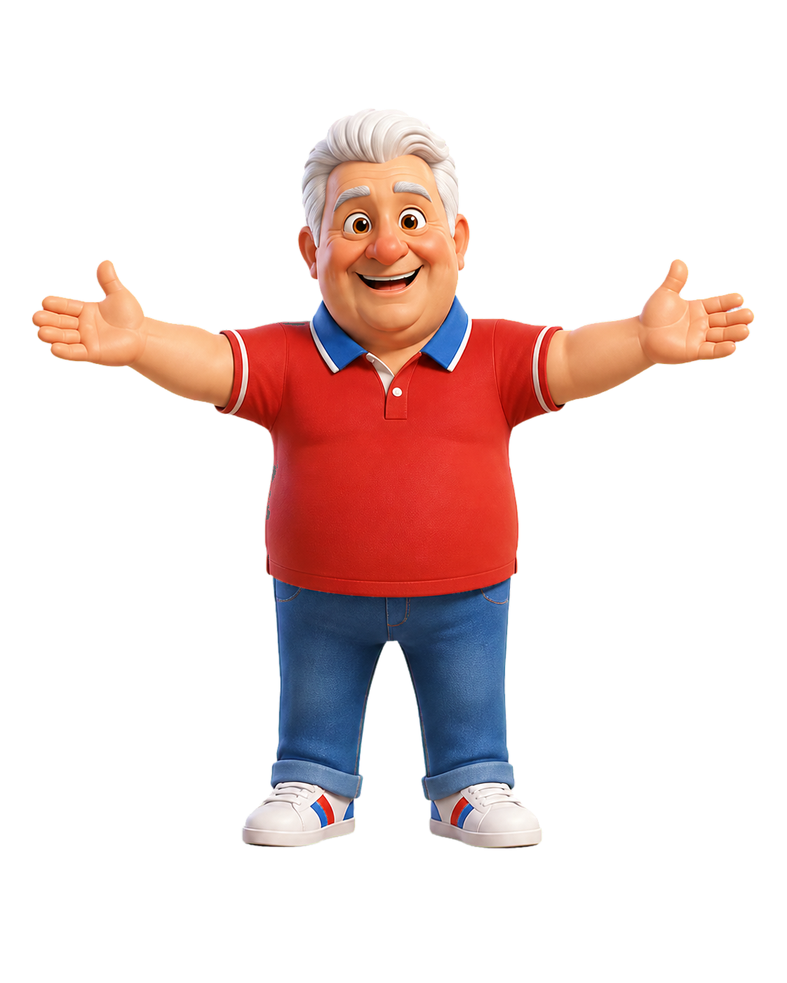 Personagem da campanha dando boas-vindas